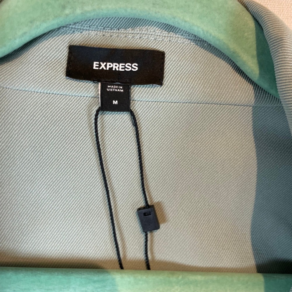 EXPRESS Women's Green Bomber Jacket Utility Cargo Pockets Full Zip - Size M - Picture 4 of 8